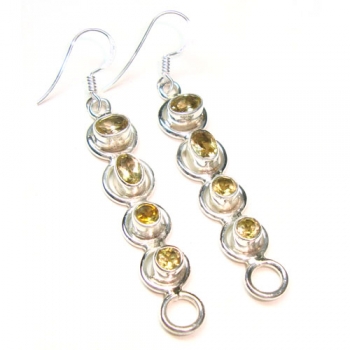 Unique design top quality pure silver long dangle earrings